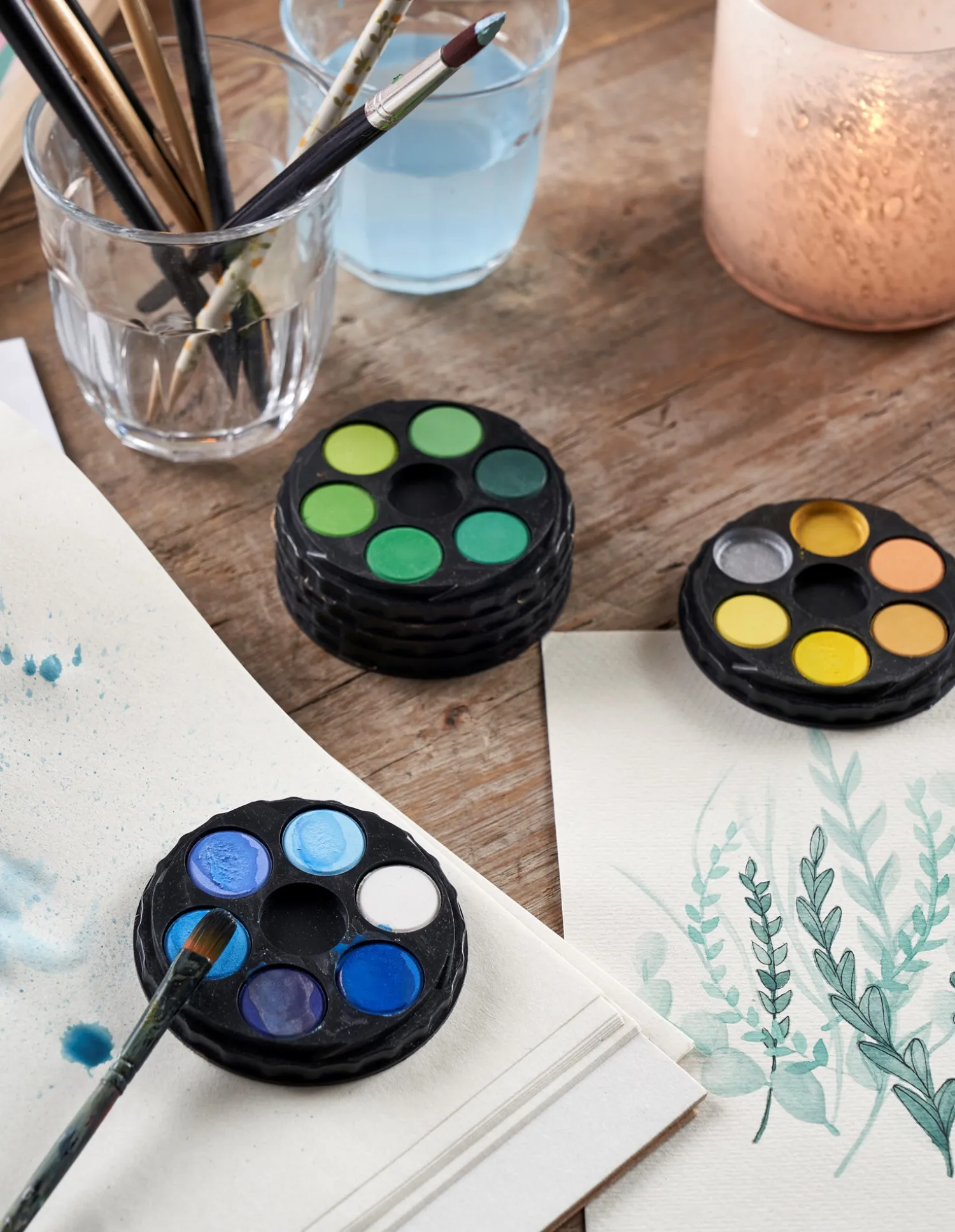 Børn Søstrene Grene Tegn Og Mal^Akvarelmaling