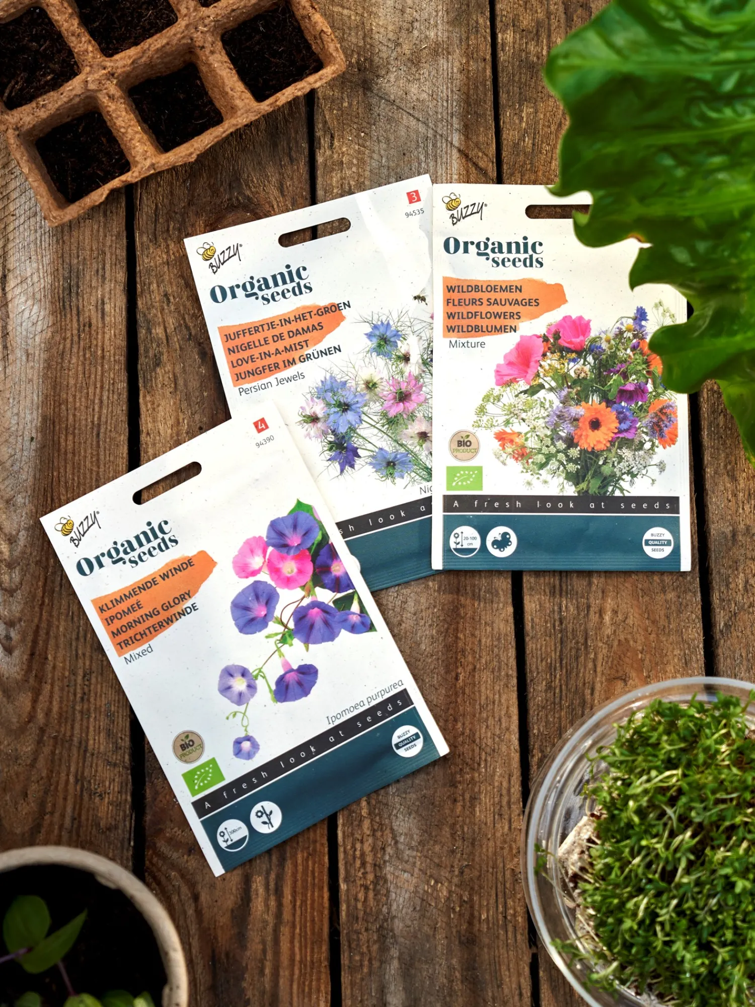 Søstrene Grene Have^Buzzy® økologisk Blanding Af Purpur-pragtsnerlefrø