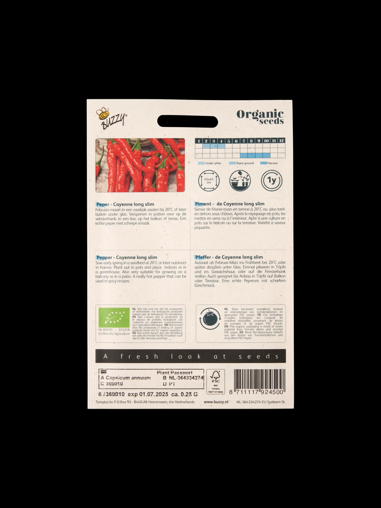 Søstrene Grene Have^Buzzy® økologiske Chilipeberfrø Cayenne Long Slim