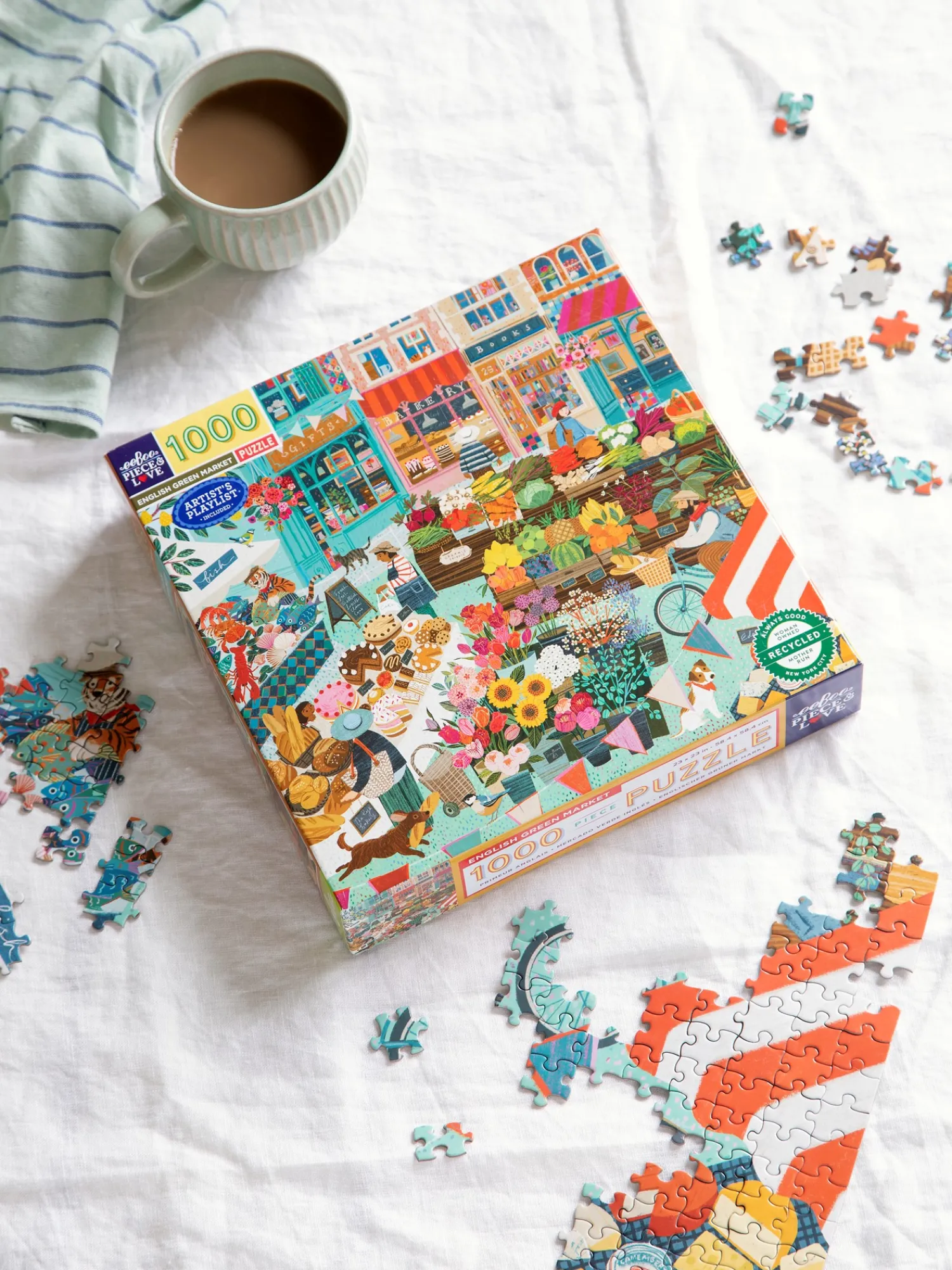 Søstrene Grene Puslespil Og Spil^English Green Market-puslespil 1000 Brikker