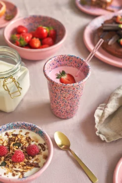 Søstrene Grene Service^Flow Fest Glas - Pink