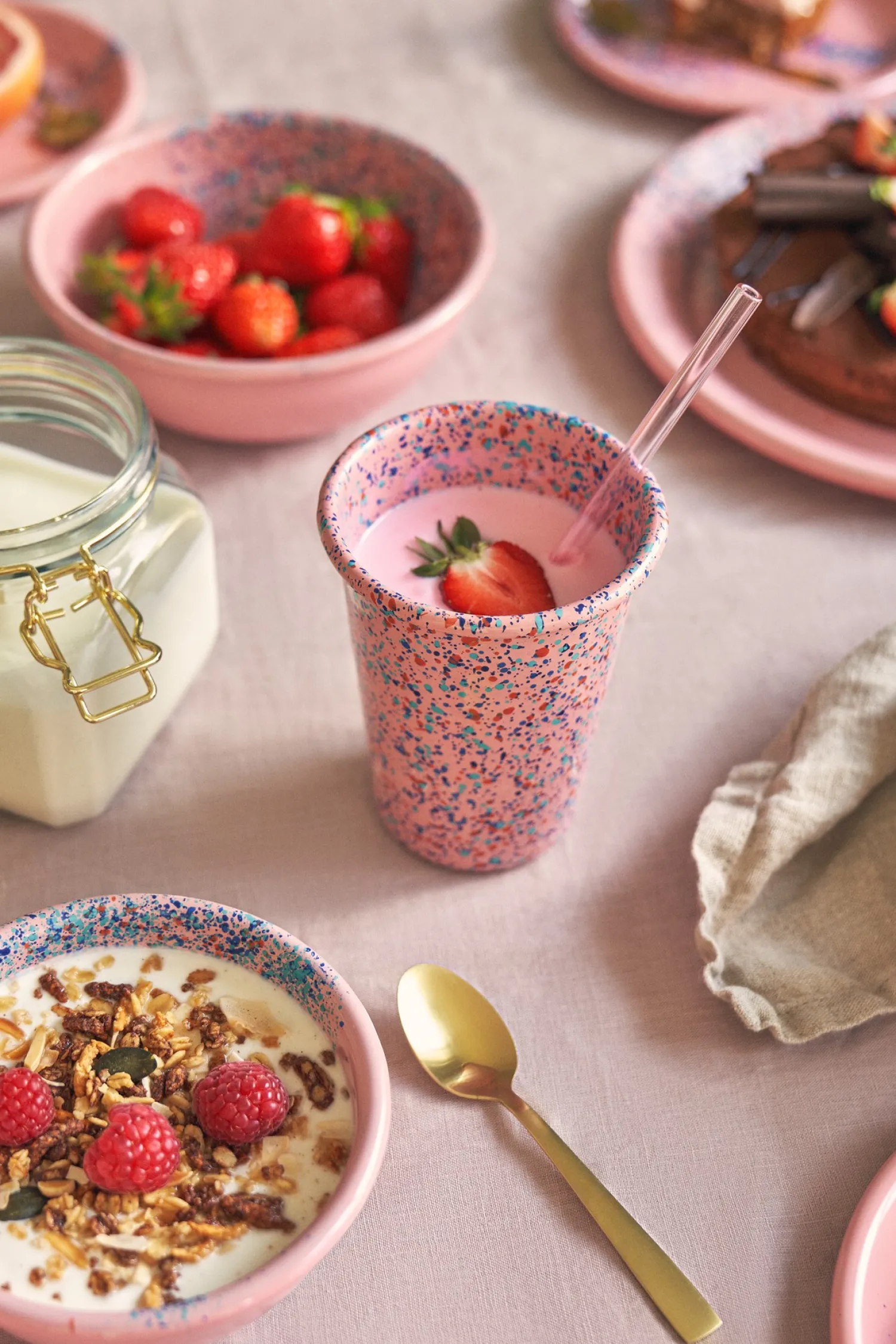 Søstrene Grene Service^Flow Fest Glas - Pink