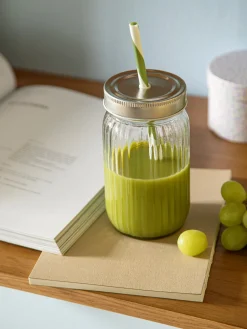 Søstrene Grene Service^Glas Med Sugerør