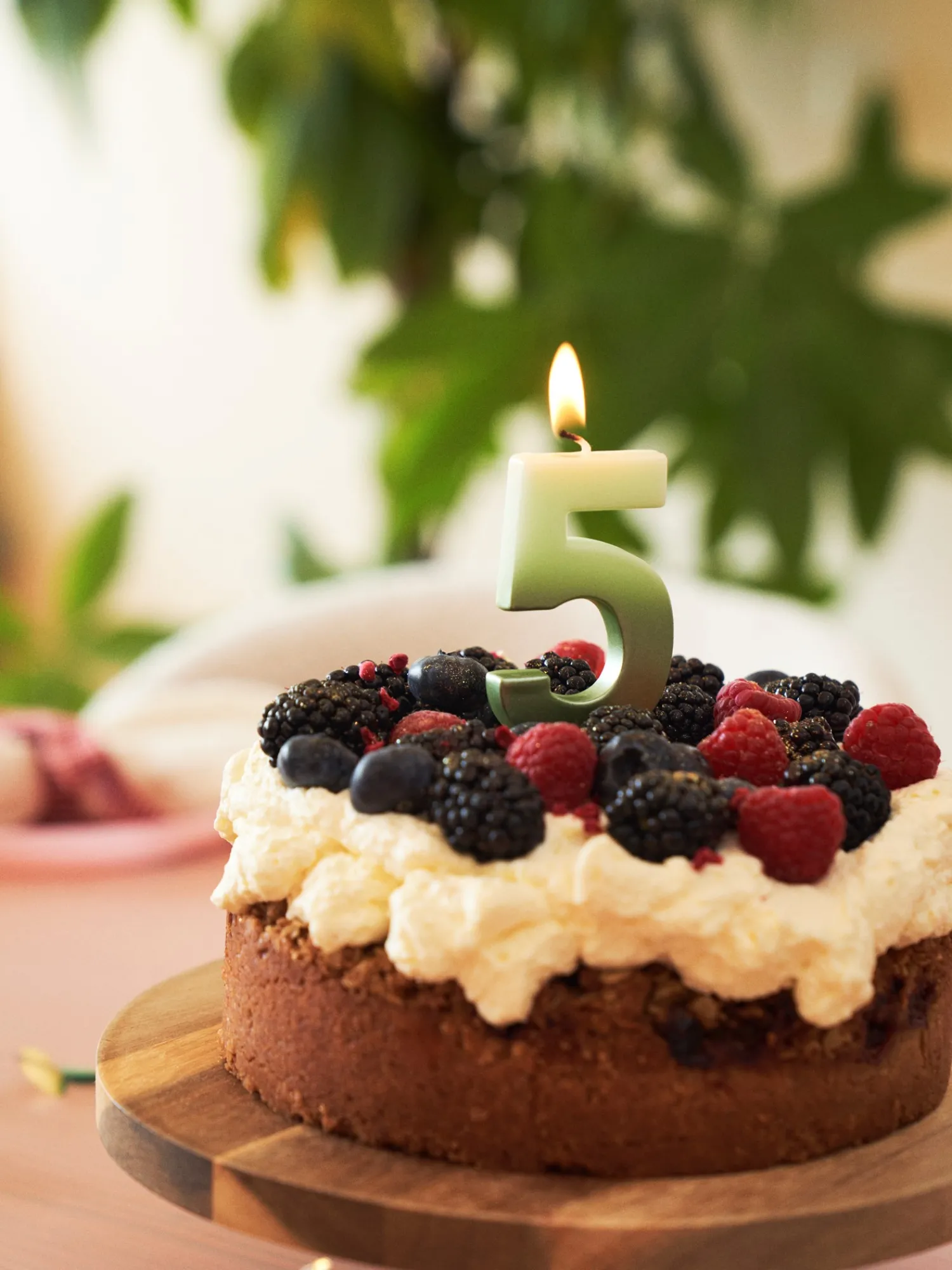 Søstrene Grene Festpynt^Kagelys Med 5-tal