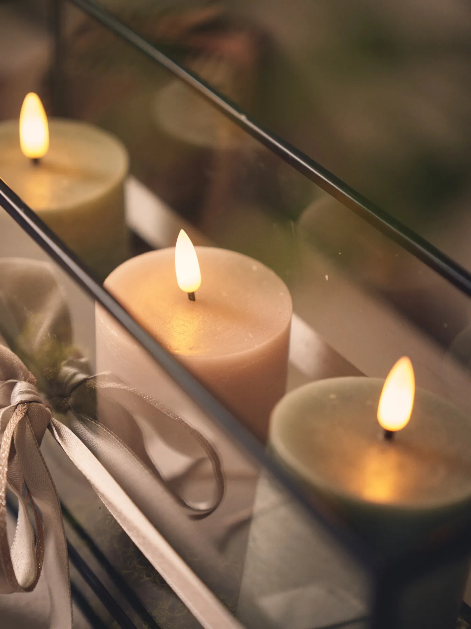 Søstrene Grene Julelys|Lys^LED-bloklys 10 Cm