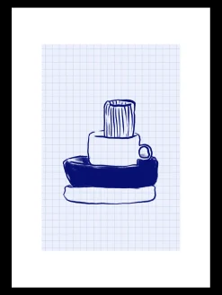 Søstrene Grene Rammer Og Plakater^Plakat Køkkenkunst Blå A3