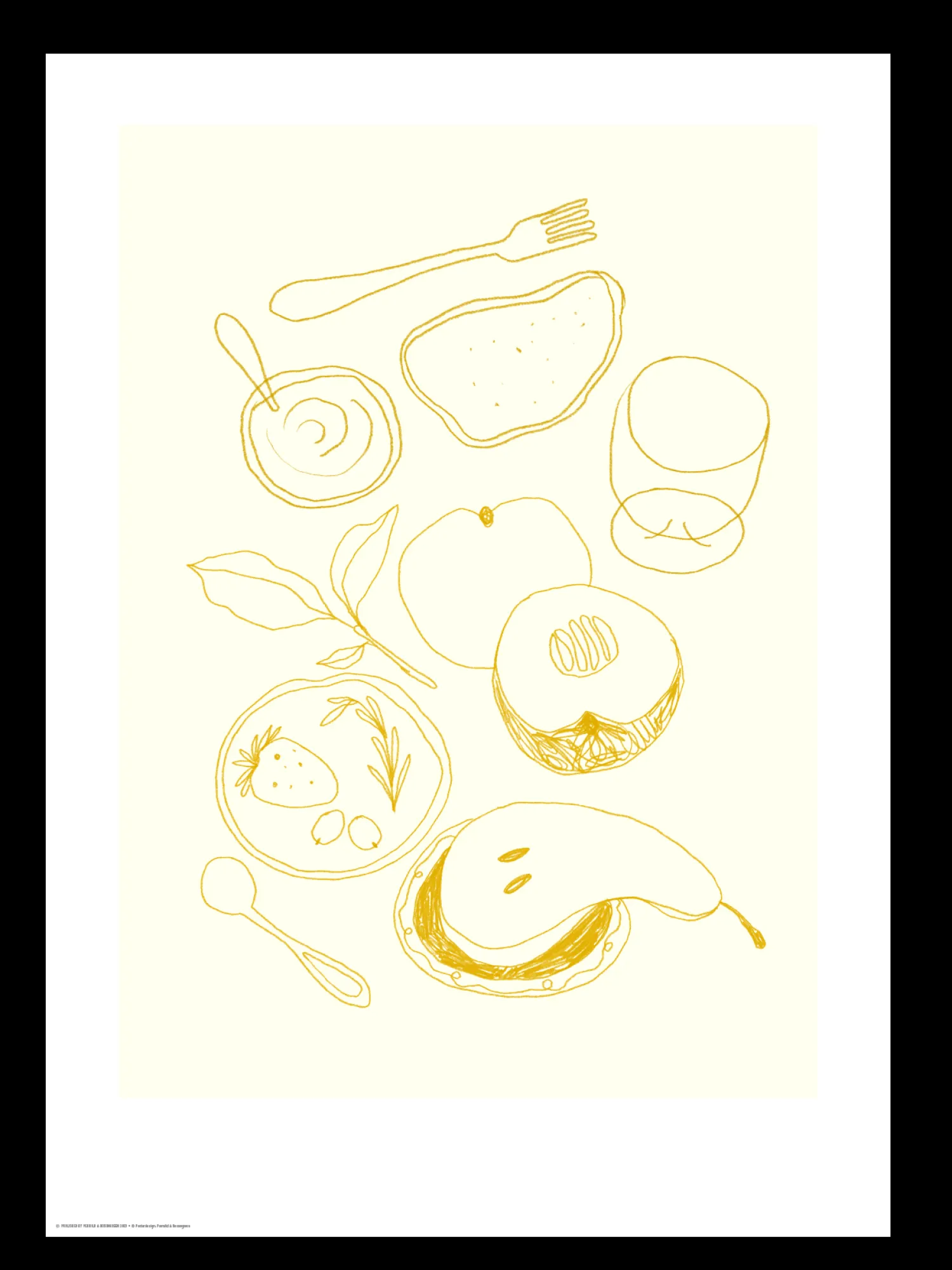 Søstrene Grene Rammer Og Plakater^Plakat Køkkenkunst Gul 50 X 70