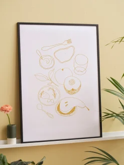 Søstrene Grene Rammer Og Plakater^Plakat Køkkenkunst Gul 50 X 70