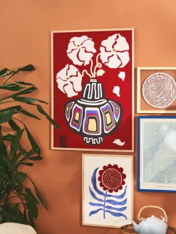 Søstrene Grene Rammer Og Plakater^Plakat Ukiyo Vase Rainbow Red 50 X 70