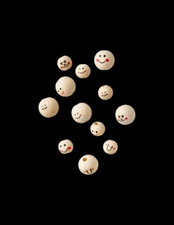 Søstrene Grene Dekoration^Træperler Med Ansigter