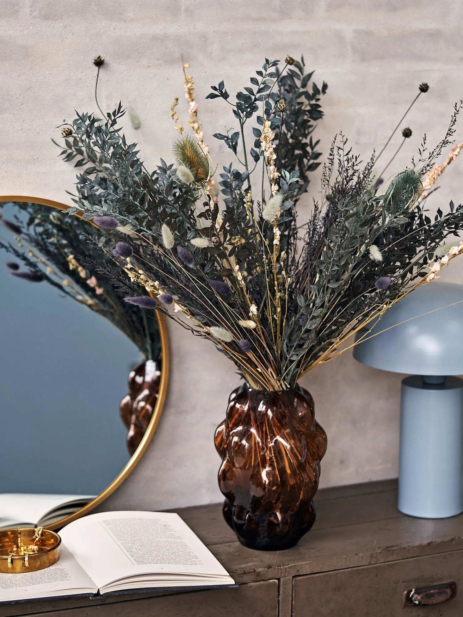 Søstrene Grene Dekoration^Tørrede Blomster Mystic Blue Medium