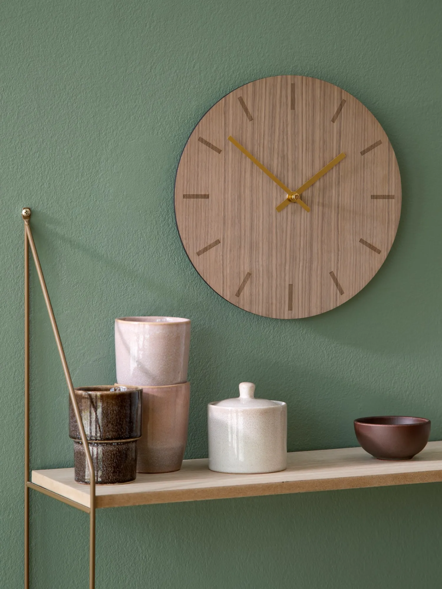 Søstrene Grene Dekoration^Vægur Walnut Ø28